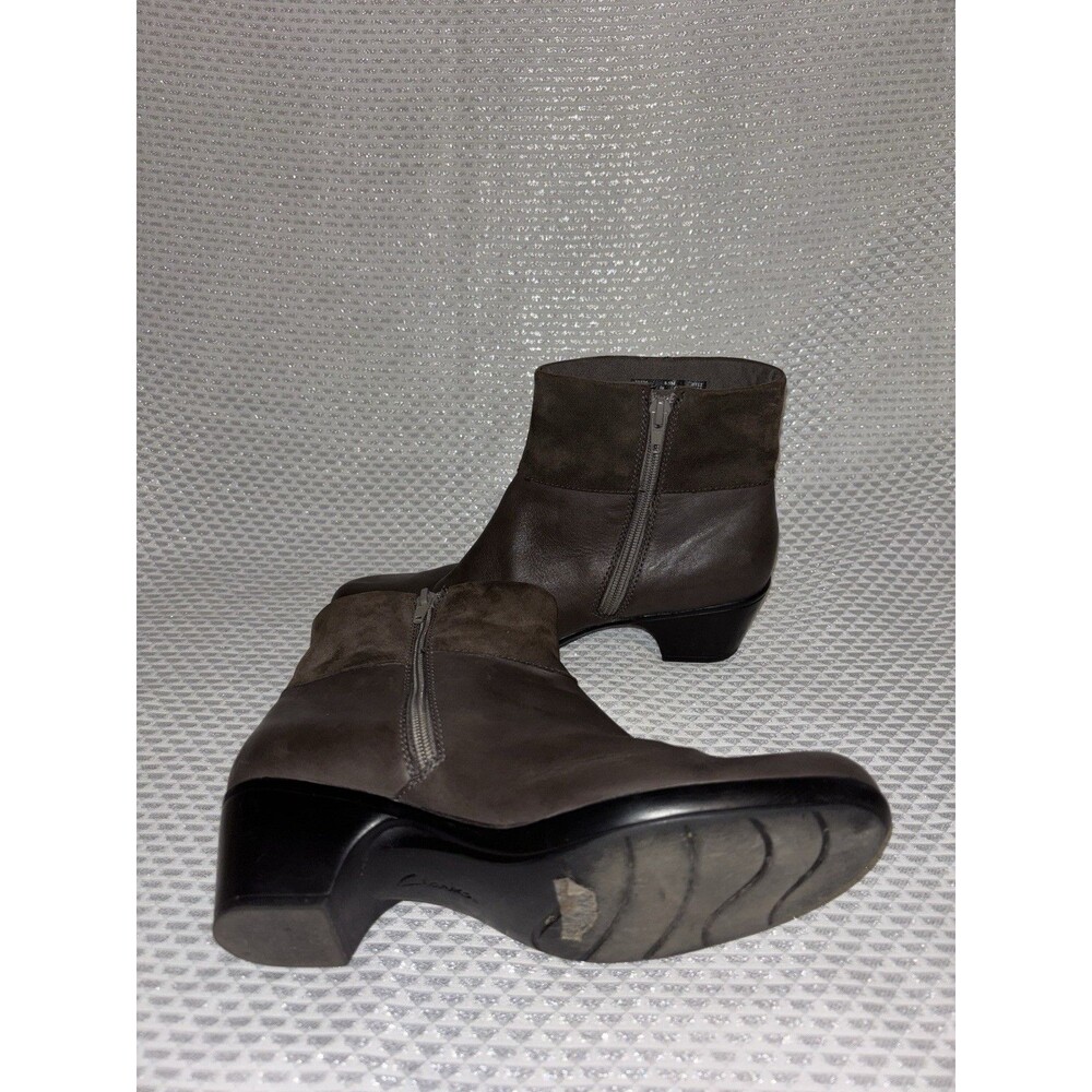 Easy Spirit Women's Brown Leather Ankle Bootie Zip Buckle Round Toe US 8.5